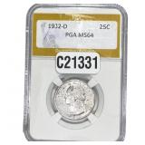 1932-D Washington Silver Quarter PGA MS64