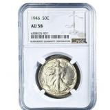 1946 Walking Liberty Half Dollar NGC AU58