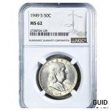1949-S Franklin Half Dollar NGC MS62