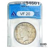 1934-S Silver Peace Dollar ANACS VF20