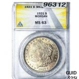 1921 Morgan Silver Dollar ANACS MS63