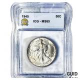 1945 Walking Liberty Half Dollar ICG MS65