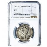 1917-D Walking Liberty Half Dollar NGC G4 Obverse