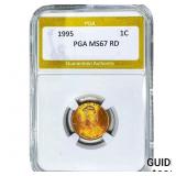 1995 Wheat Cent PGA MS67 RD