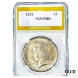 1921 Silver Peace Dollar PGA MS64