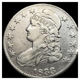 1833 Capped Bust Half Dollar NEARLY UNCIRCULATED