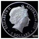 2000 Austrailia Silver 5 Dollars 1.0161oz ASW