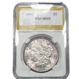 1891 Morgan Silver Dollar PGA MS65