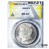 1880-S Morgan Silver Dollar ANACS MS63