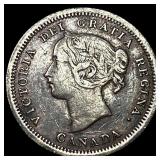 1858 Canada Silver 5 Cents NEARLY UNCIRCULATED
