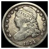 1834 Silver Capped Bust Dime ABOUT UNCIRCULATED