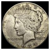 1934-S Silver Peace Dollar NEARLY UNCIRCULATED