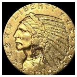 1910-S Gold $5 Indian Head Half Eagle UNCIRCULATED
