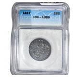 1837 Capped Bust Quarter PCGS AU50