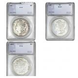 [3 Coins] 1896-1921 Morgan Silver Dollar SEGS XF/M