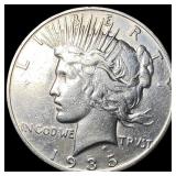 1935 Silver Peace Dollar NEARLY UNCIRCULATED