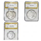 [3 Coins] 1893-1926 U.S. Coin Lot 50C-$1 PGA MS64