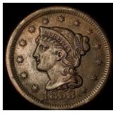 1853 Braided Hair Large Cent CHOICE AU