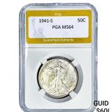 1941-S Walking Liberty Half Dollar PGA MS64