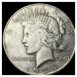 1935 Silver Peace Dollar NEARLY UNCIRCULATED
