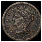 1853 Braided Hair Large Cent CLOSELY UNCIRCULATED