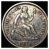 1871 Silver Seated Liberty Half Dime NEARLY UNCIRC