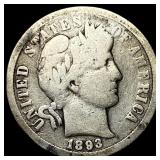1893-O Silver Barber Dime NICELY CIRCULATED