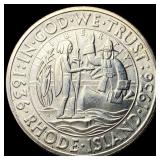 1936-S Rhode Island Silver Half Dollar GEM BU