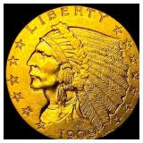 1909 Indian Head Gold $2.50 Quarter Eagle UNCIRCUL