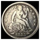 1853 Arrows Seated Liberty Dime LIGHTLY CIRCULATED