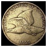 1858 Copper-Nickel Flying Eagle Cent NEARLY UNCIRC