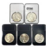 [5 Coins] 1922 Silver Peace Dollar