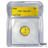 2005 1/10oz $5 Gold Eagle ICG Gem BU