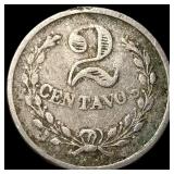 1921-RH Colombia Lazareto Leper Colony 2 Centavos