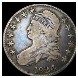 1824 Capped Bust Half Dollar LIGHTLY CIRCULATED