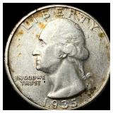1935-D Silver Washington Quarter CLOSELY UNCIRCULA