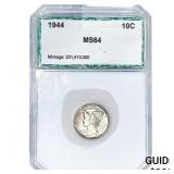 1944 Mercury Silver Dime PCI MS64