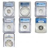 [7 Coins] 1920-1977 U.S. Mixed Coin Lot 10C-$1
