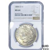 1884-O Morgan Silver Dollar NGC MS64