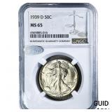1939-D Walking Liberty Half Dollar NGC MS65