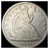 1868 Silver Seated Liberty Half Dollar HIGH  GRAD