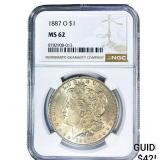 1887-O Morgan Silver Dollar NGC MS62
