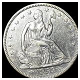 1853 Arrows/Rays Seated Liberty Half Dollar  UNCI