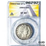 1906-D Barber Half Dollar ANACS EF40