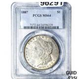 1887 Morgan Silver Dollar PCGS MS64