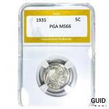 1935 Buffalo Nickel PGA MS66
