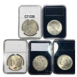 [5 Coins] 1921-1925 Morgan & Peace $1