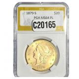 1879-S $20 Gold Double Eagle PGA MS64 PL