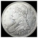 1839 Silver Capped Bust Half Dollar NEARLY  UNCIR