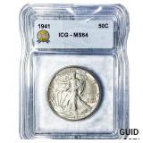 1941 Walking Liberty Half Dollar ICG MS64